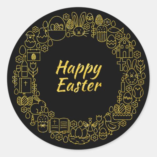 Happy Easter Easter Classic Round Sticker