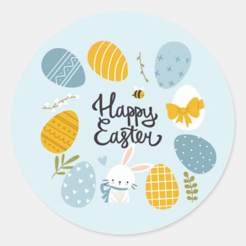 Happy Easter Easter Classic Round Sticker