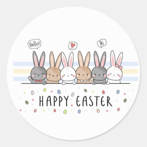 Happy Easter Easter Classic Round Sticker