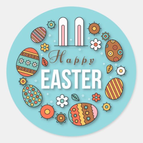 Happy Easter Easter Classic Round Sticker