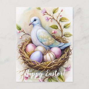 Happy Easter. Easter Dove. Postcard