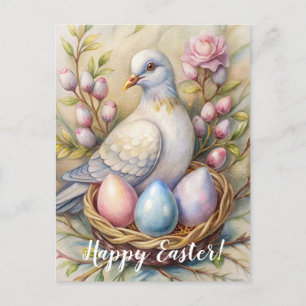 Happy Easter. Easter Dove. Postcard