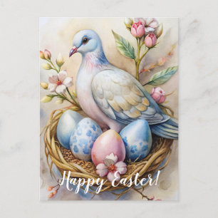 Happy Easter. Easter Dove. Postcard