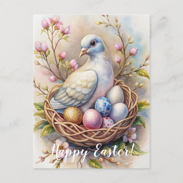 Happy Easter. Easter Dove.  Postcard (Front)