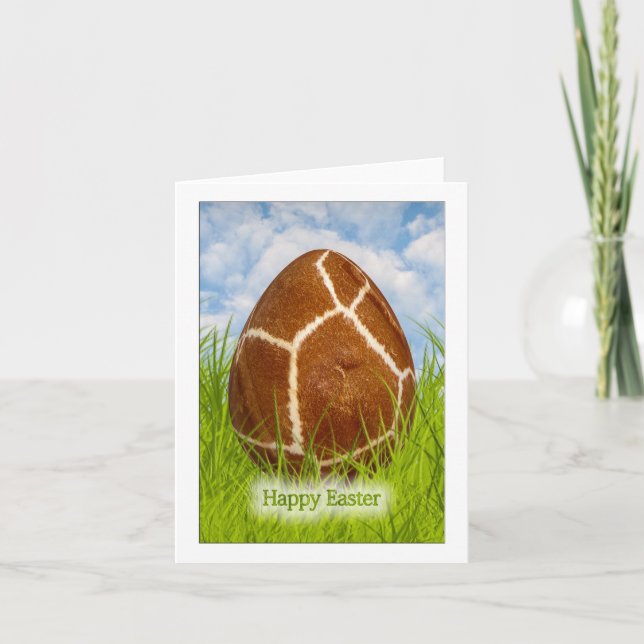 Happy Easter - Easter Egg -  Giraffe Skin Photo Holiday Card (Front)
