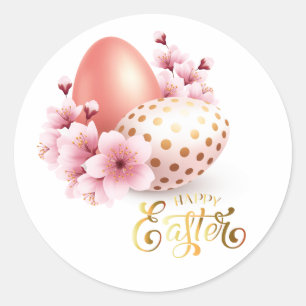 Happy Easter. Easter eggs. Classic Round Sticker