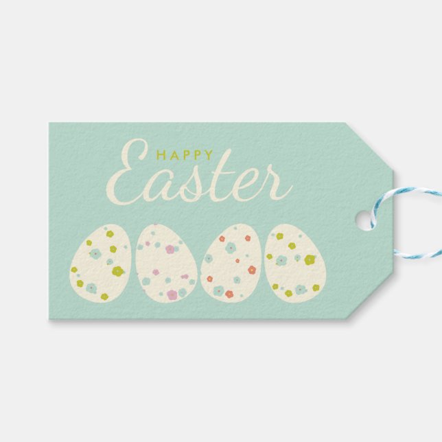 Happy Easter | Easter Eggs Gift Tags (Front (Horizontal))