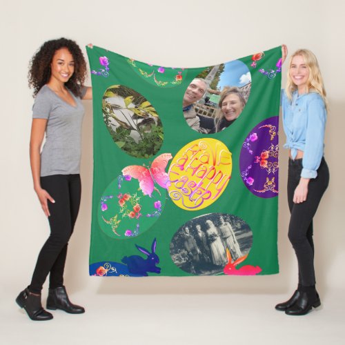 Happy Easter Easter Eggs w3 Photos  Fleece Blanket