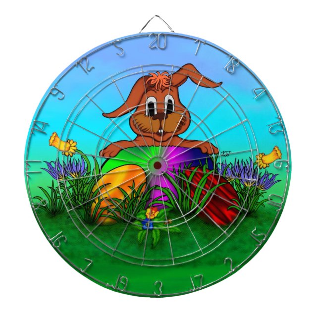 Happy Easter! Easter Rabbit Dartboard With Darts (Front)