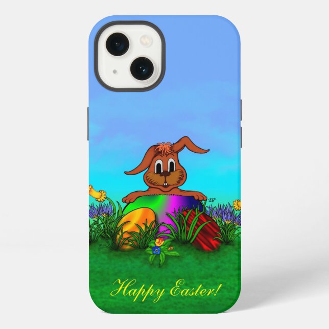 Happy Easter! Easter Rabbit Iphone Case (Back)