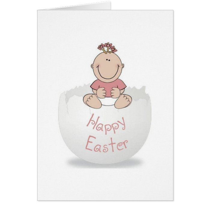 Happy Easter Egg Baby Girl Greeting Card