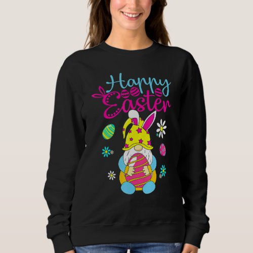 Happy Easter Egg Basket Bunny Ears 3 Sweatshirt