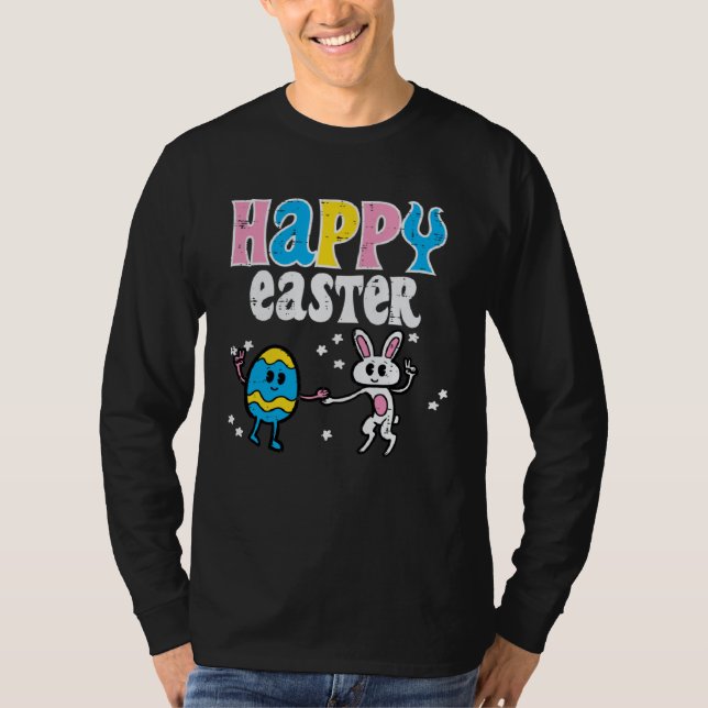 Happy Easter Egg Bunny Dance Cute Boys Girls Kids  T-Shirt (Front)