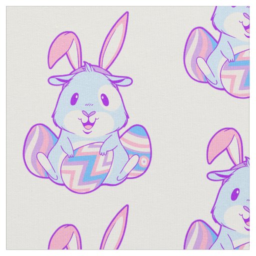 happy Easter Egg Bunny guinea pig Fabric