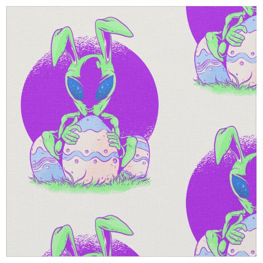 happy Easter Egg Bunny rabbit alien Fabric