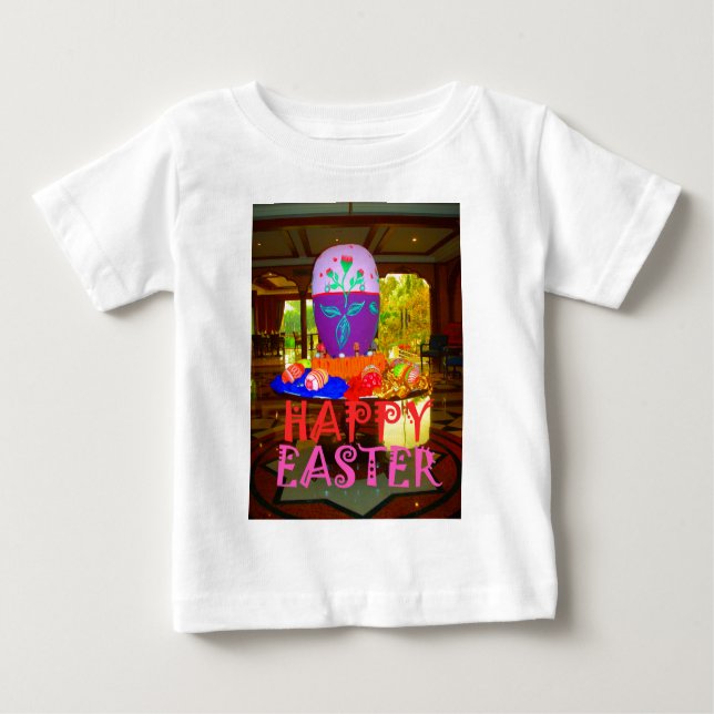 Happy Easter Egg Centerpiece for Spring Baby T-Shirt (Front)
