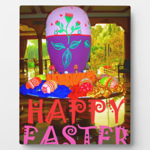 Happy Easter Egg Centerpiece for Spring Plaque