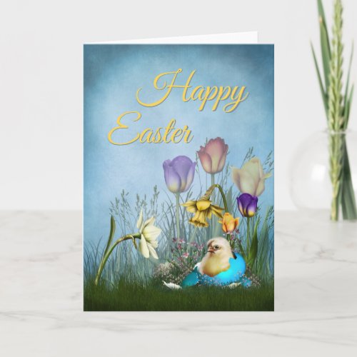 Happy Easter Egg Chicken Greeting Card