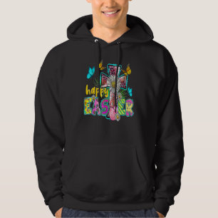 Happy Easter Egg Christian Leopard Jesus Cross But Hoodie