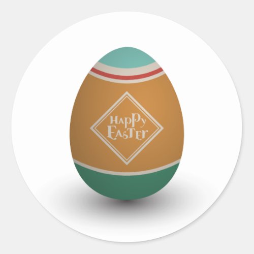 happy easter egg classic round sticker