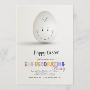 Happy Easter Egg Decorating Party Invitation