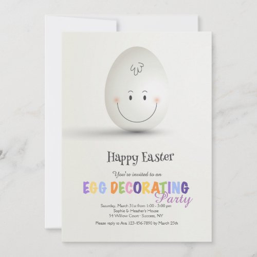 Happy Easter Egg Decorating Party Invitation
