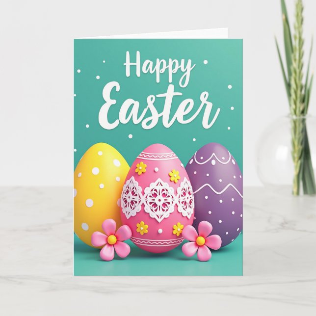 Happy Easter Egg Design Card (Front)