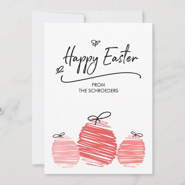 Happy Easter Egg Doodle Card (Front)