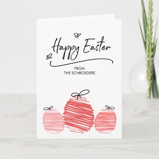 Happy Easter Egg Doodle Greeting Card (Front)