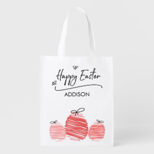 Happy Easter Egg Doodle Reusable Bag