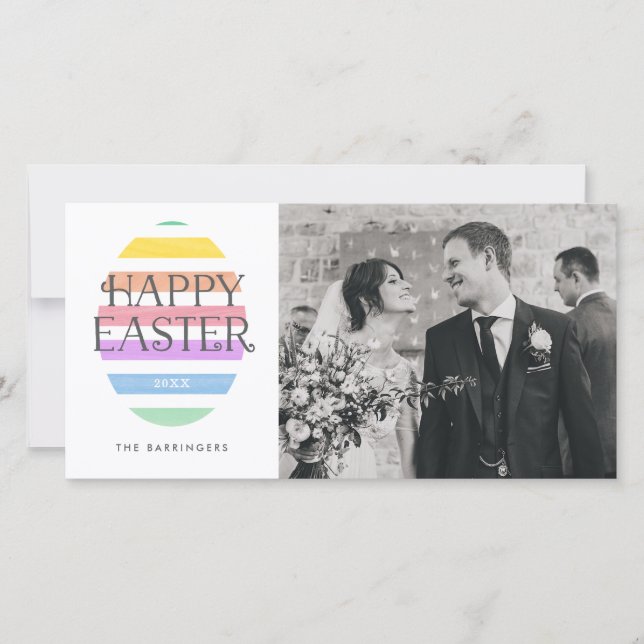 Happy Easter Egg Easter Photo Holiday Card (Front)