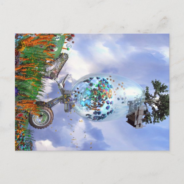 Happy Easter Egg Fantasy Holiday Postcard (Front)