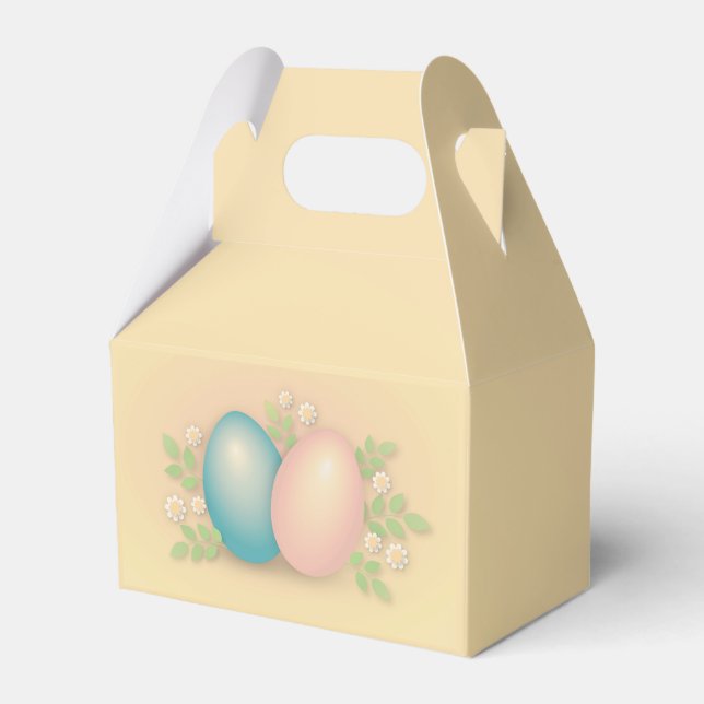 Happy Easter Egg & Flowers   Favor Boxes (Front Side)
