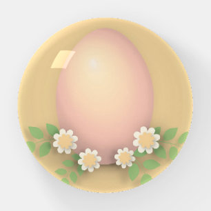 Happy Easter Egg & Flowers  Paperweight