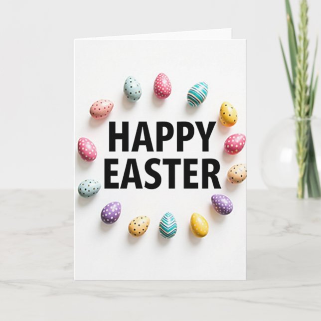 Happy Easter Egg Garland Card (Front)