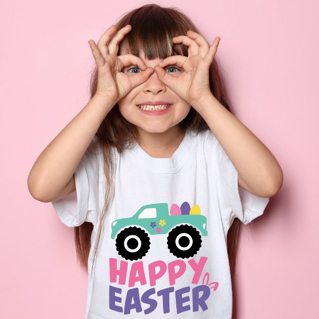 Happy Easter Egg Girly Truck Modern T-Shirt (Creator Uploaded)