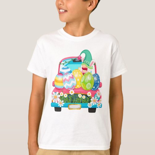 Happy Easter Egg Gnomes Bunny Truck Boy T_Shirt