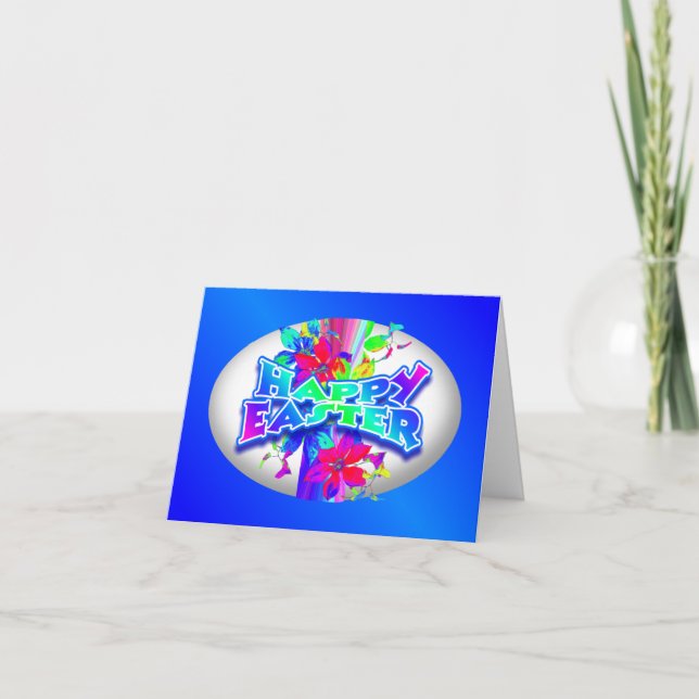 Happy Easter Egg Greeting Note Card (Front)