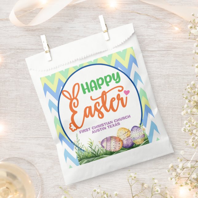 Happy Easter, Egg Hunt and Pot Luck Favor Bag (Clipped)