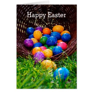 Happy Easter Egg Hunt Basket Photo Card