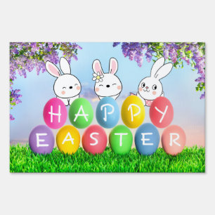 Happy Easter Egg Hunt Easter Bunny Easter Party Sign