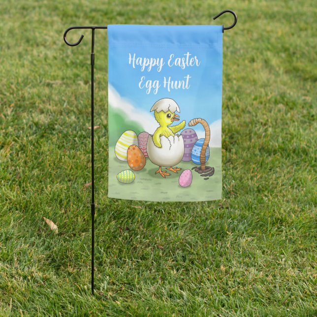 Happy Easter Egg Hunt Garden Flag (In SItu)