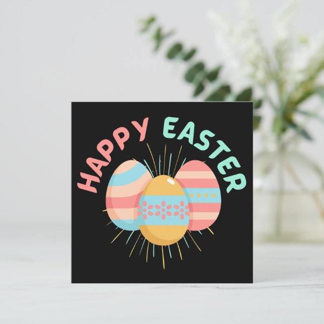 Happy Easter Egg Hunt Holiday Card (Standing Front)