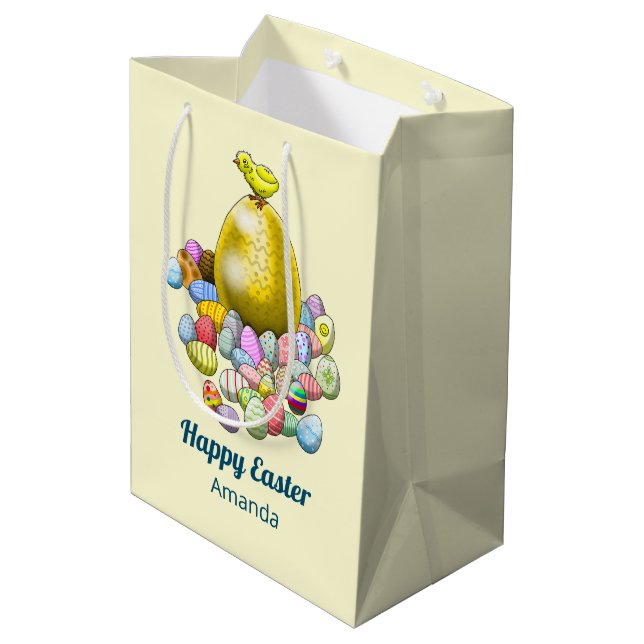 Happy Easter Egg Hunt Medium Gift Bag (Back Angled)