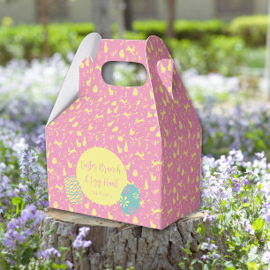 Happy Easter egg hunt pink hand draw Favor Boxes