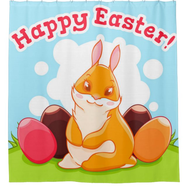 Happy Easter Egg Hunt Shower Curtain (Front)