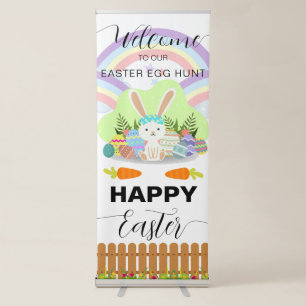 Happy Easter Egg Hunt Welcome Retractable Banner