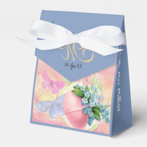  Happy Easter Egg Monogram Watercolor Blue Custom Favor Boxes