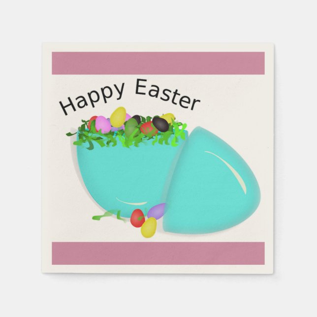 "HAPPY EASTER" EGG NAPKINS (Front)