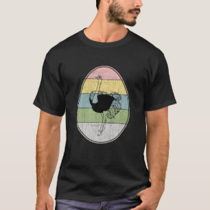 Happy Easter Egg Ostriches Graphic Cool Easter Day T-Shirt